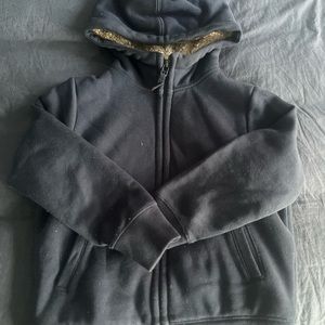 Boys Navy fleece hoodie.